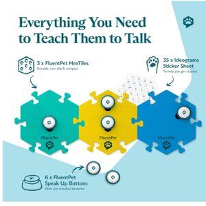 FluentPet Speak Up! Get Started Kit 6 Recordable Buttons w/Pre-Installed Battery